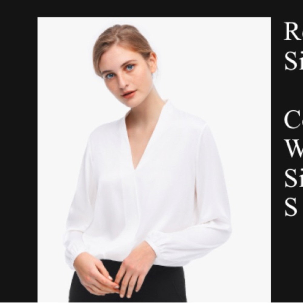 Lilly Silk Relaxed Long Sleeve Surplice Silk Top